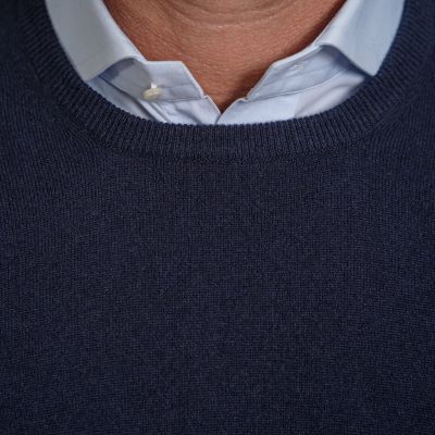 William Lockie X Torquato Rundhals Kaschmir Dark Navy 50 - 3