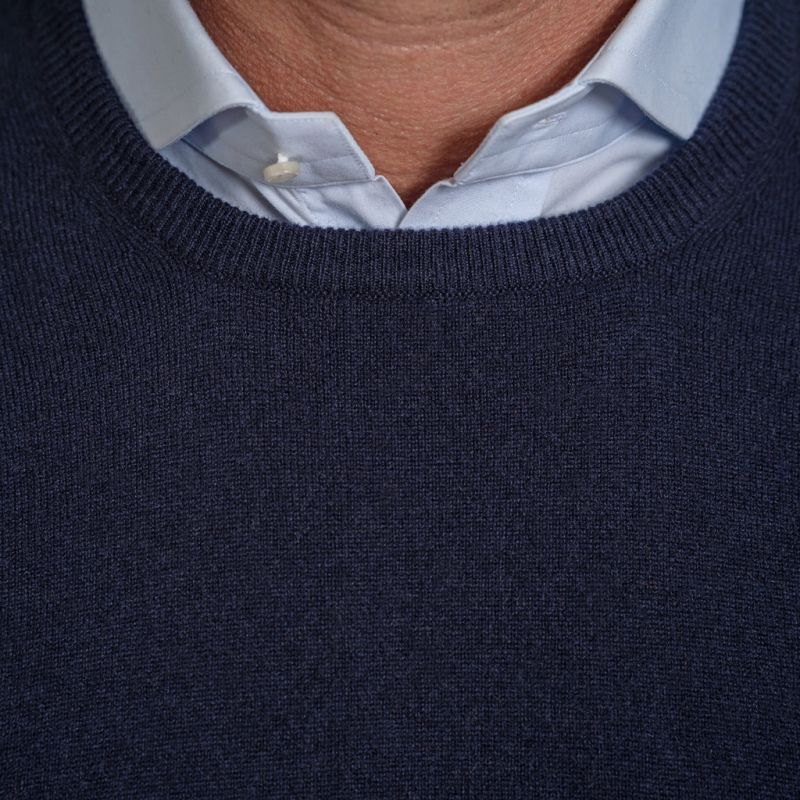 William Lockie X Torquato Rundhals Kaschmir Dark Navy 50 - 3