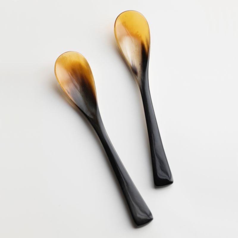 Eierlöffel aus echtem Horn (2 Stück)