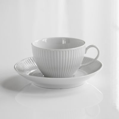 Pillivuyt Plissé Frühstückstasse mit Untertasse