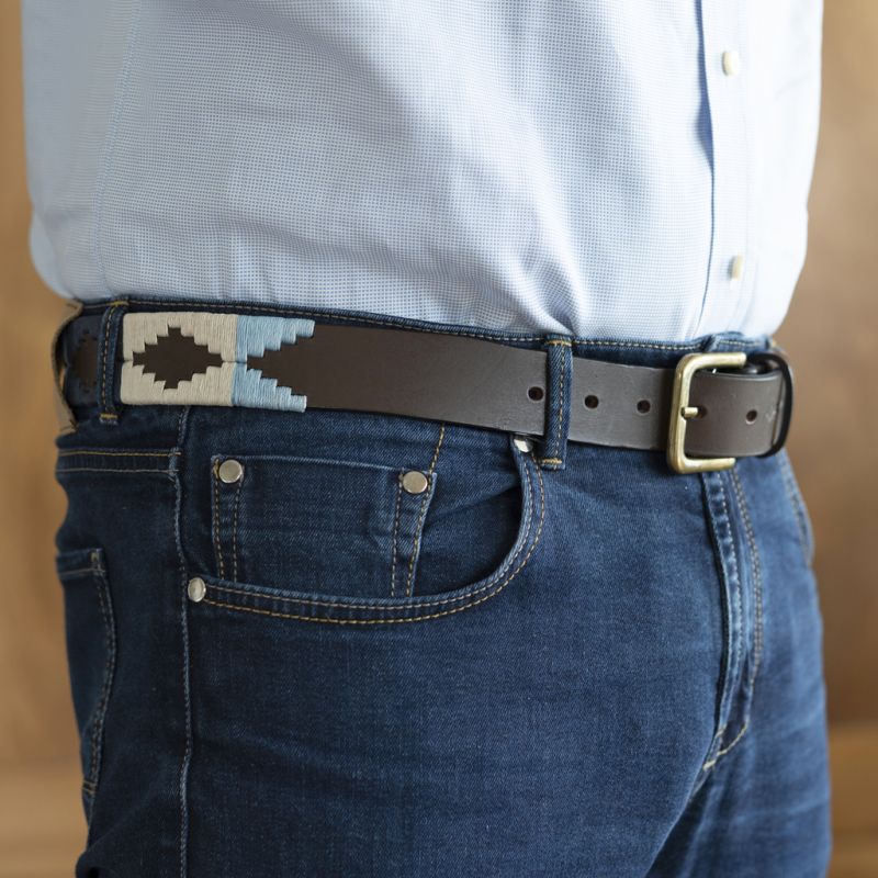 Polo-Gürtel 90 cm Hellblau/Weiß/Navy - 2