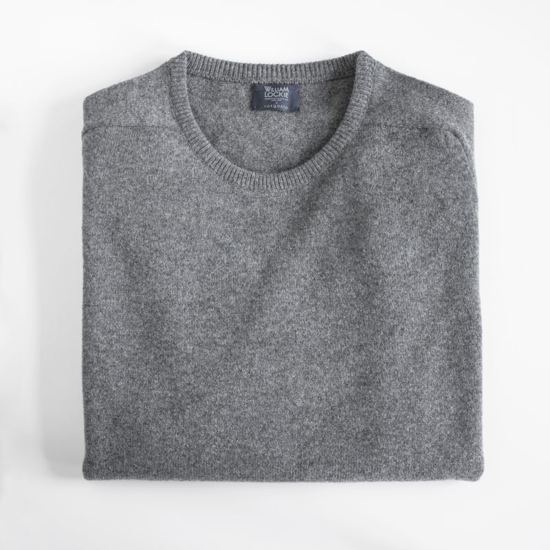 Lambswool-Pullover mit Rundhalsausschnitt Mid Grey Gr. 58