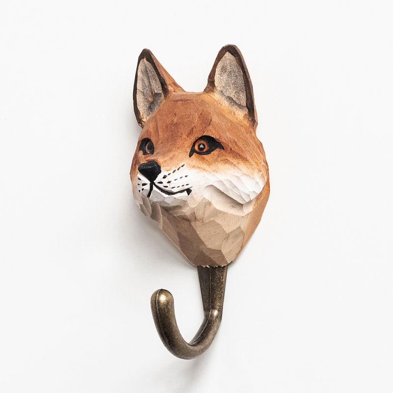 Handgeschnitzter Kleiderhaken Fuchs