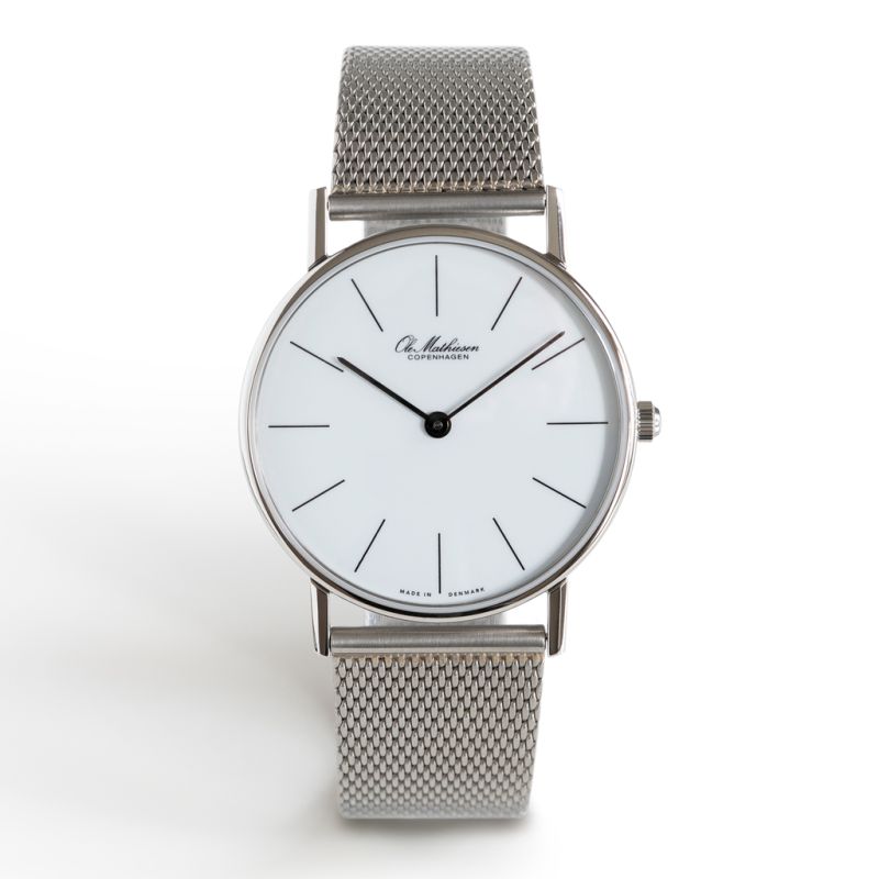 Ole Mathiesen Armbanduhr 1962 Classic 33 silber/weiß