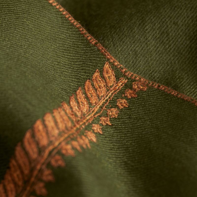 Kashmir Loom Faizan Schal Orange / Grün - 2