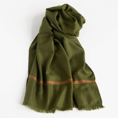 Kashmir Loom Faizan Schal Orange / Grün