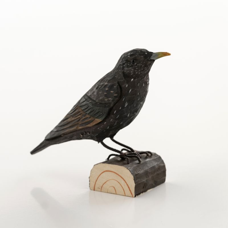 Handgeschnitzter Dekovogel Star