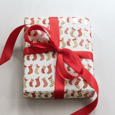 Florentiner Papier Nikolausstiefel Rot Gold 50 x 70 cm