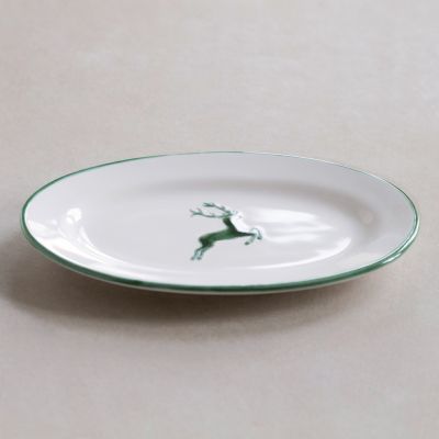 Grüner Hirsch Teller Sauciere