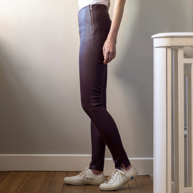 Depeche Lederhose Stretchleder Violett Gr. 42 - 2