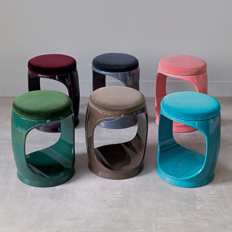 B-WARE - Signet Ring Stool mit Samtkissen Forest Green - 4