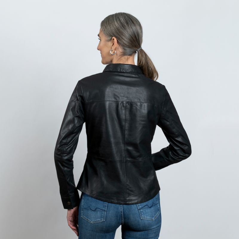 Depeche Lederbluse Schwarz Gr. 42 - 2