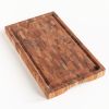 Tranchierbrett mit Saftrinne aus Teak Hirnholz groß