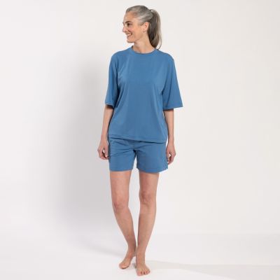 Sunday in Bed X Torquato Pyjamashorts Terry Blau L - 2