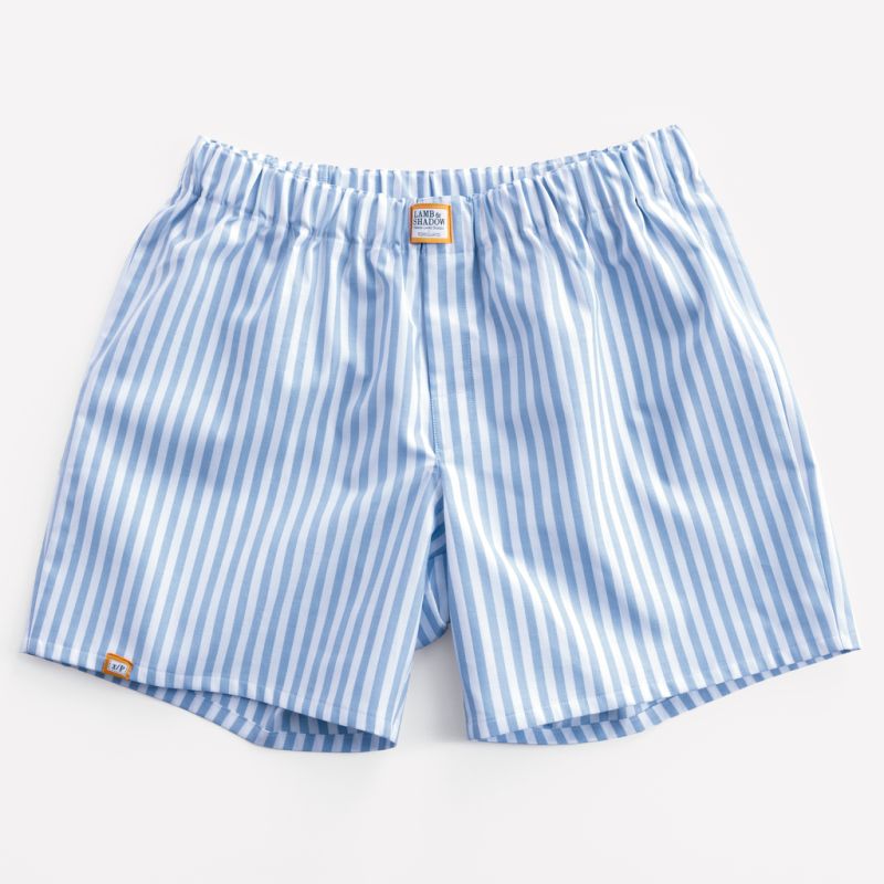 Lamb & Shadow Boxershorts Weiß/Blau gestreift XXL - 4