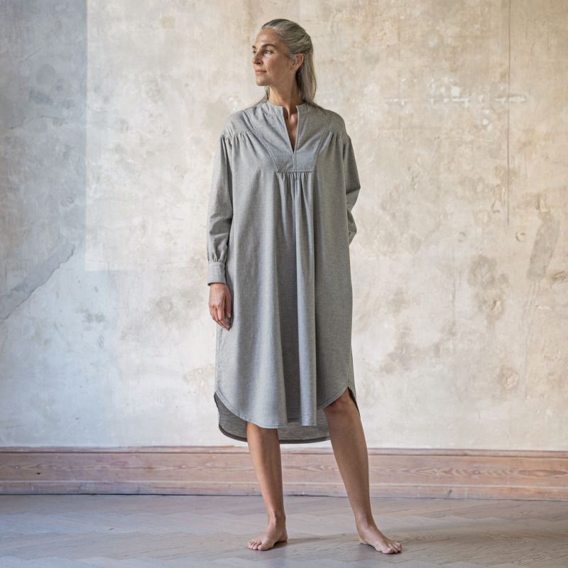 Sunday in Bed X Torquato Nachthemd Hailey Flanell Grau - 2