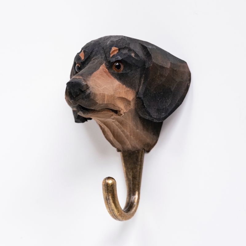 Handgeschnitzter Kleiderhaken Dachshund