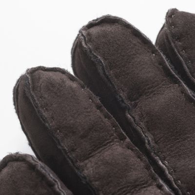 Damenhandschuhe Curly Lammfell Dunkelbraun Gr. 6,5 - 3
