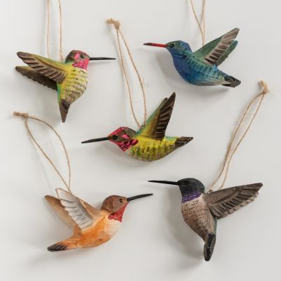 Handgeschnitzte Vogelanhänger Kolibris