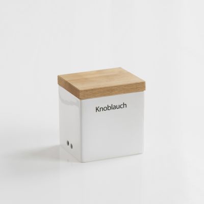 Knoblauch-Vorratsdose mit Holzdeckel