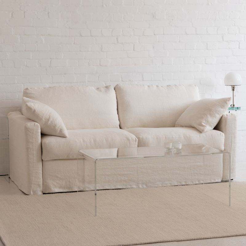 Arcachon Bettsofa Dreisitzer Leinen Blanc