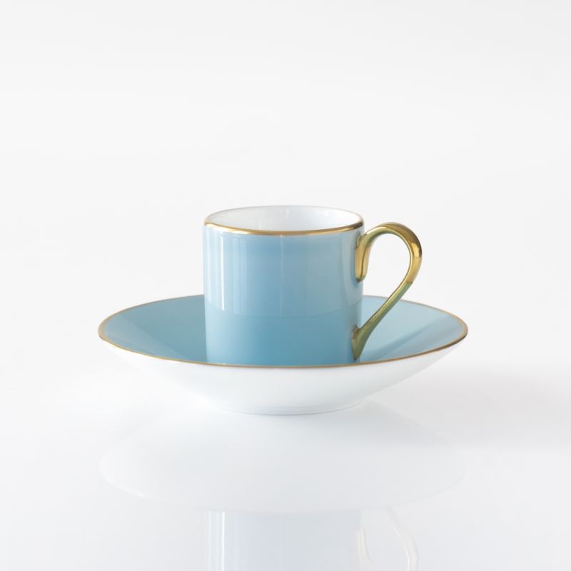 Porcelaine de Limoges Mokkatasse mit Golddekor Opal
