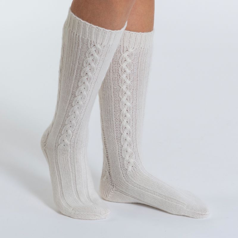 William Lockie X Torquato Kaschmirsocken White Undyed - 2