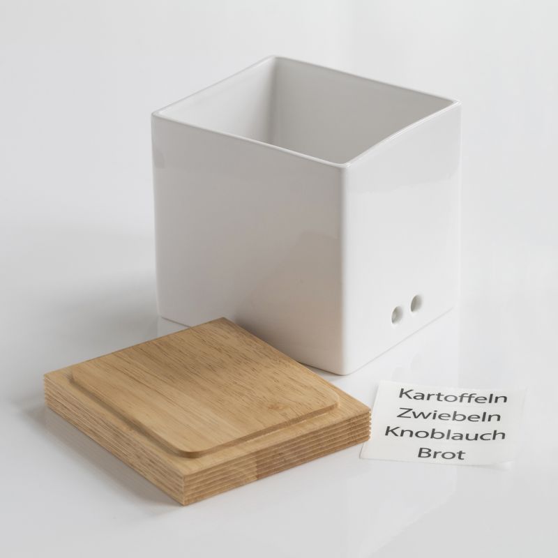 Knoblauch-Vorratsdose mit Holzdeckel - 2