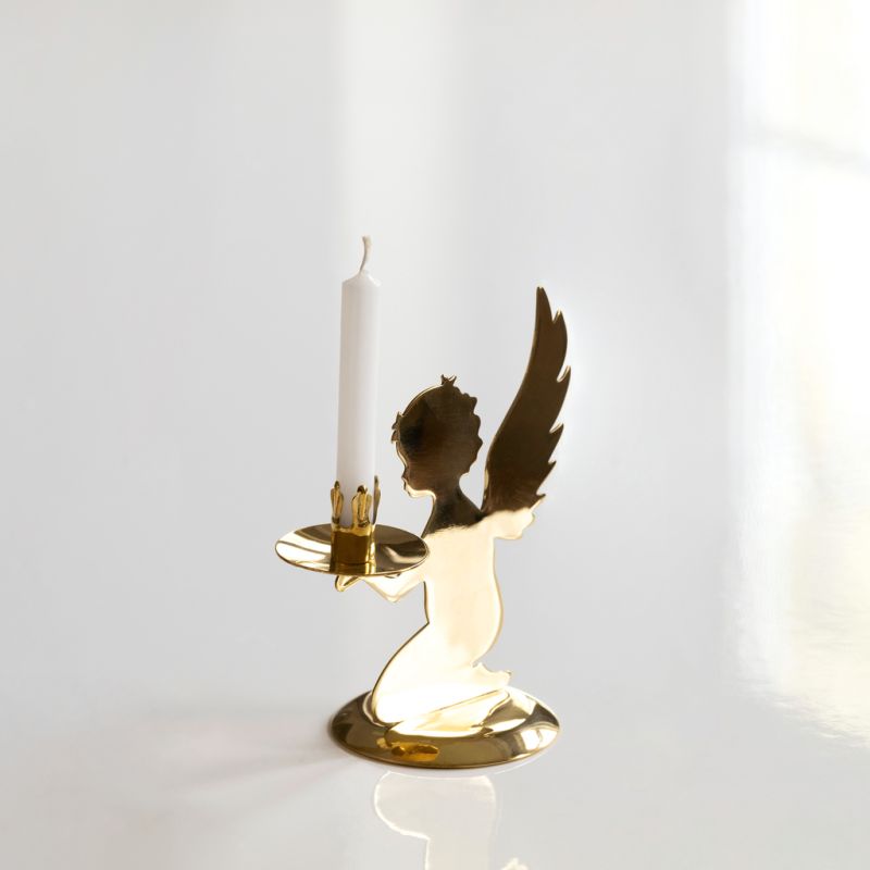 Kerzenleuchter aus Messing Putto