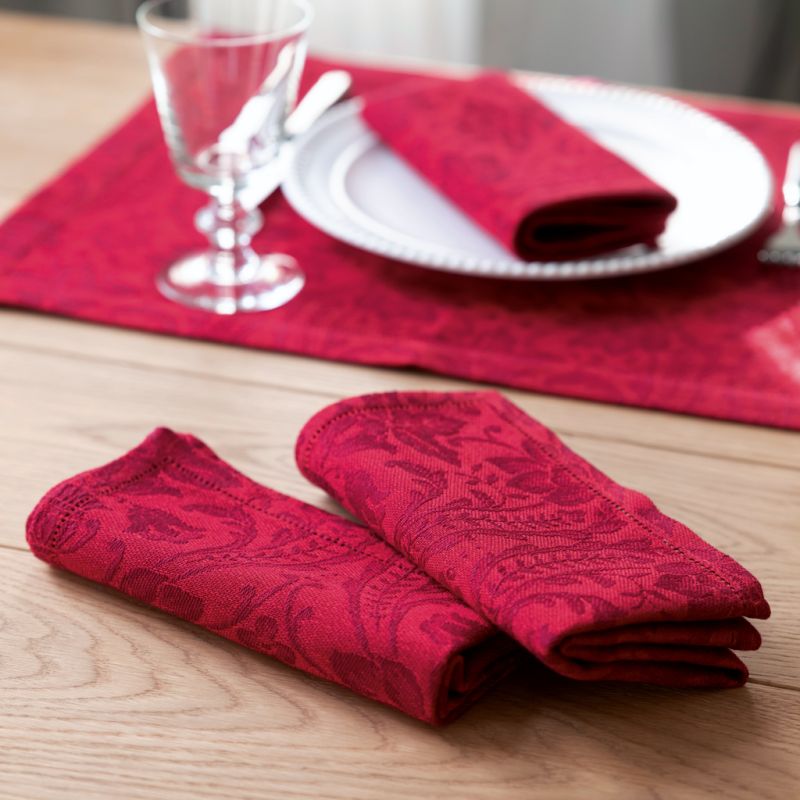 Donna di Coppe Serviette 40 x 40 cm Rosso - 2