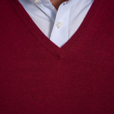 William Lockie X Torquato V-Ausschnitt Kaschmir Claret 52 - 3