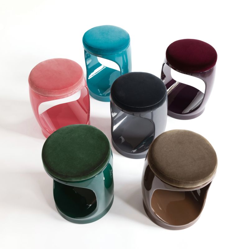B-WARE - Signet Ring Stool mit Samtkissen Forest Green - 5