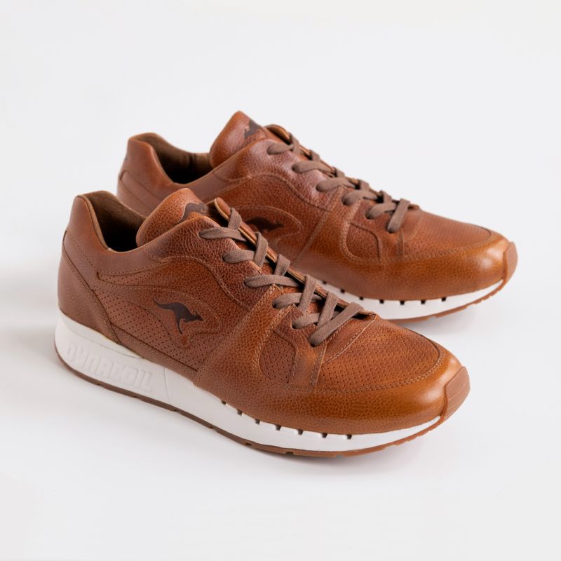 KangaROOS Leder-Sneaker Voltera Coil Cognac Gr. 42