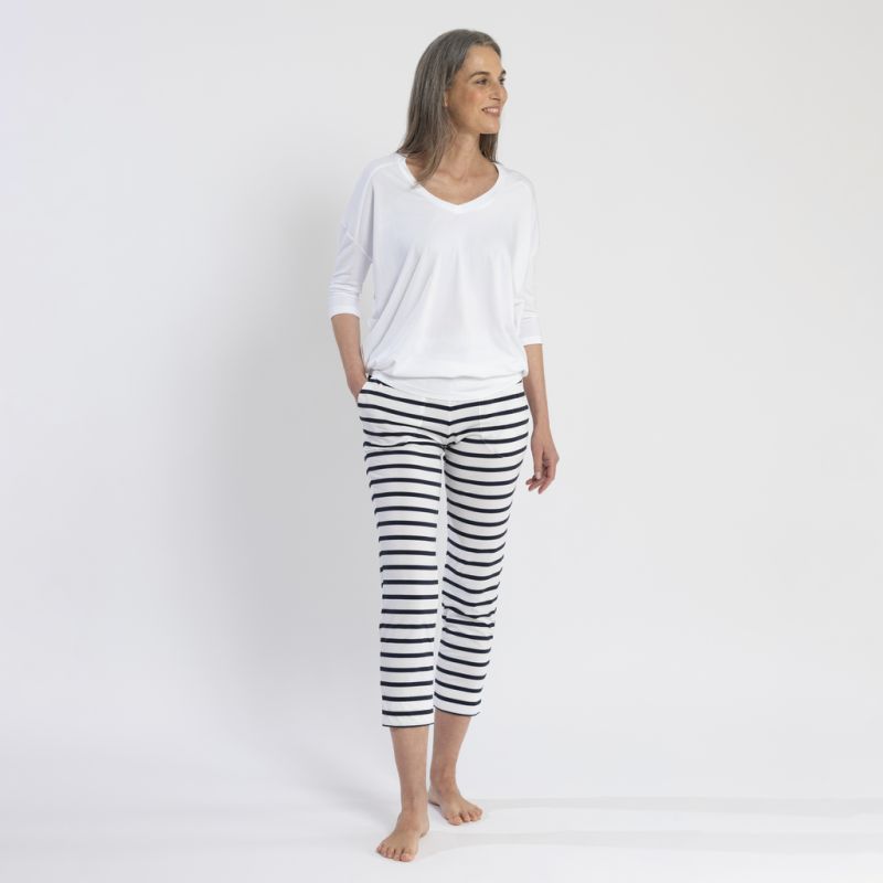 Sunday in Bed X Torquato Pyjamahose Pure Weiß/Midnight M