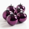 12 Lauschaer Weihnachtskugeln Magenta/Purple 6 cm