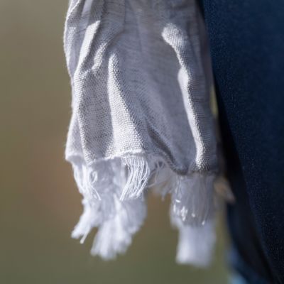 Skila Leinen-Baumwollschal Off/White - 3