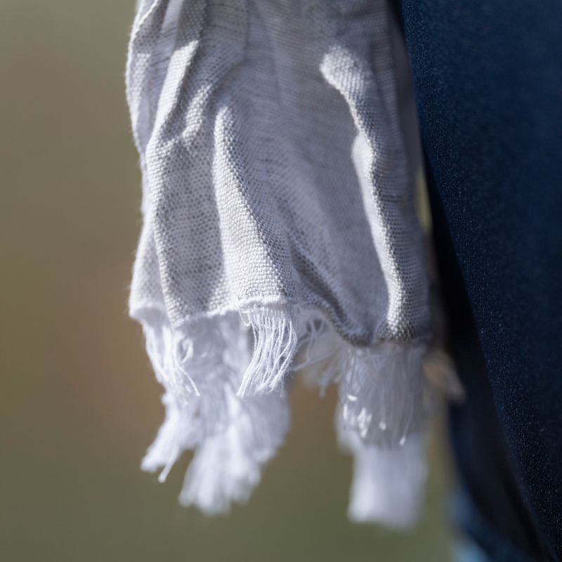 Skila Leinen-Baumwollschal Off/White - 3