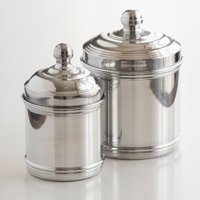 Italo Ottinetti Vorratsgefäße aus Aluminium glänzend