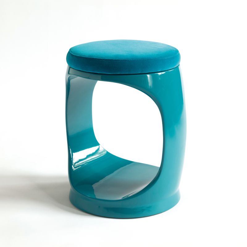 Signet Ring Stool mit Samtkissen Turquoise