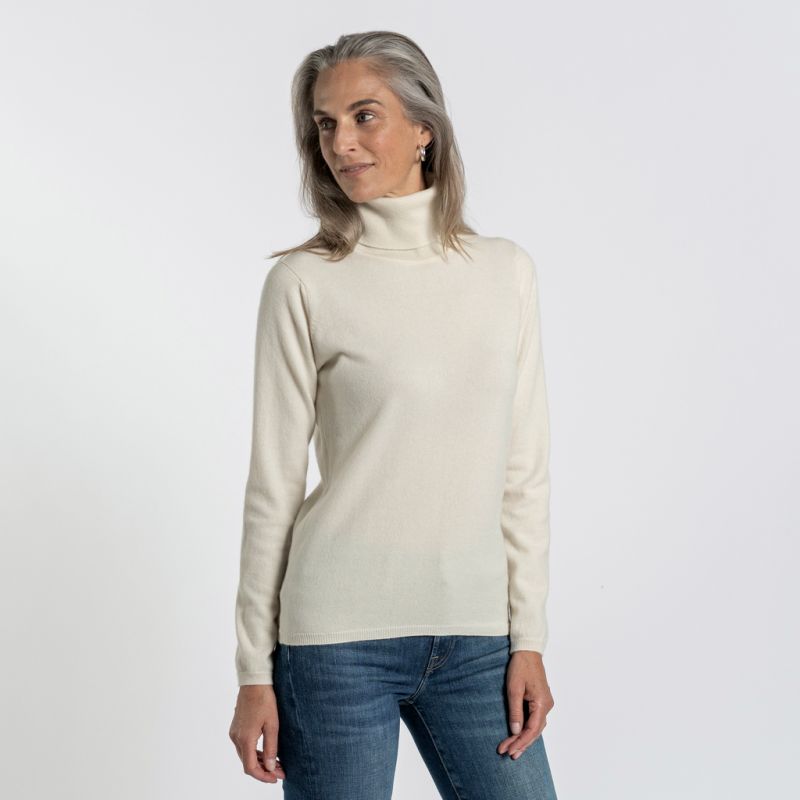 William Lockie X Torquato Rollkragen Kaschmir White L