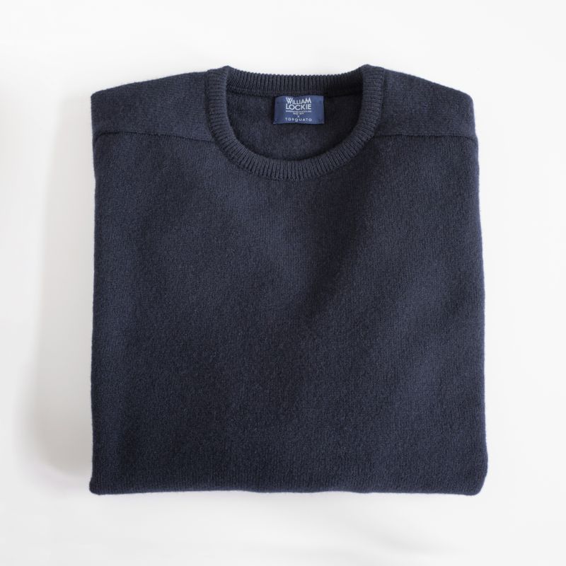 Lambswool-Pullover mit Rundhalsausschnitt Navy Gr. 54