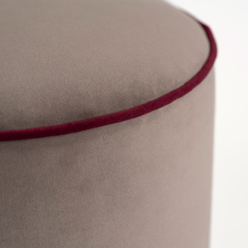 Samtpouf Audrey Sand / Weinrot - 2
