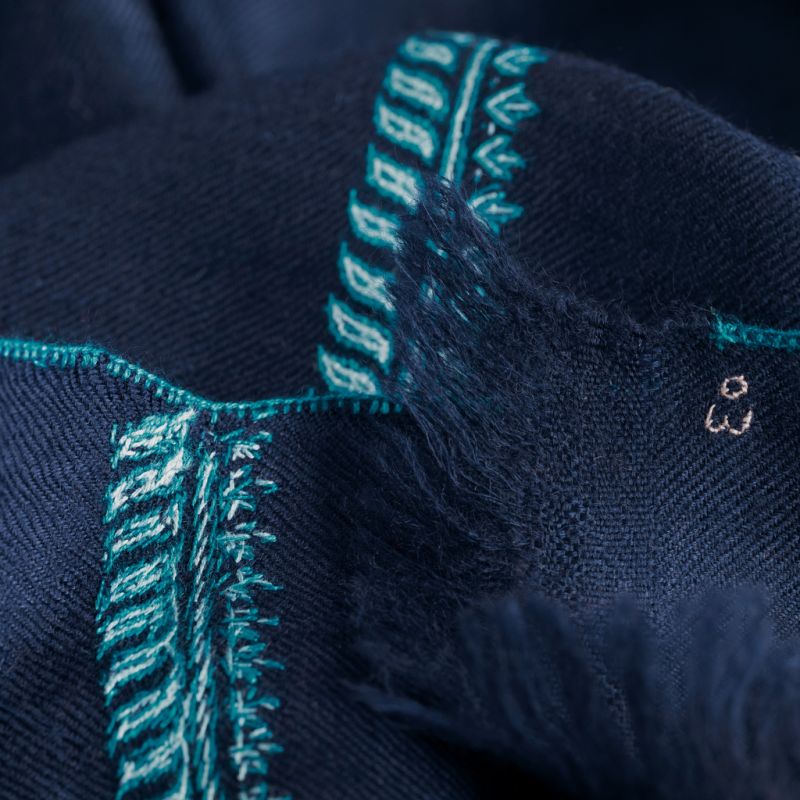 Kashmir Loom Faizan Schal Türkis / Blau - 2