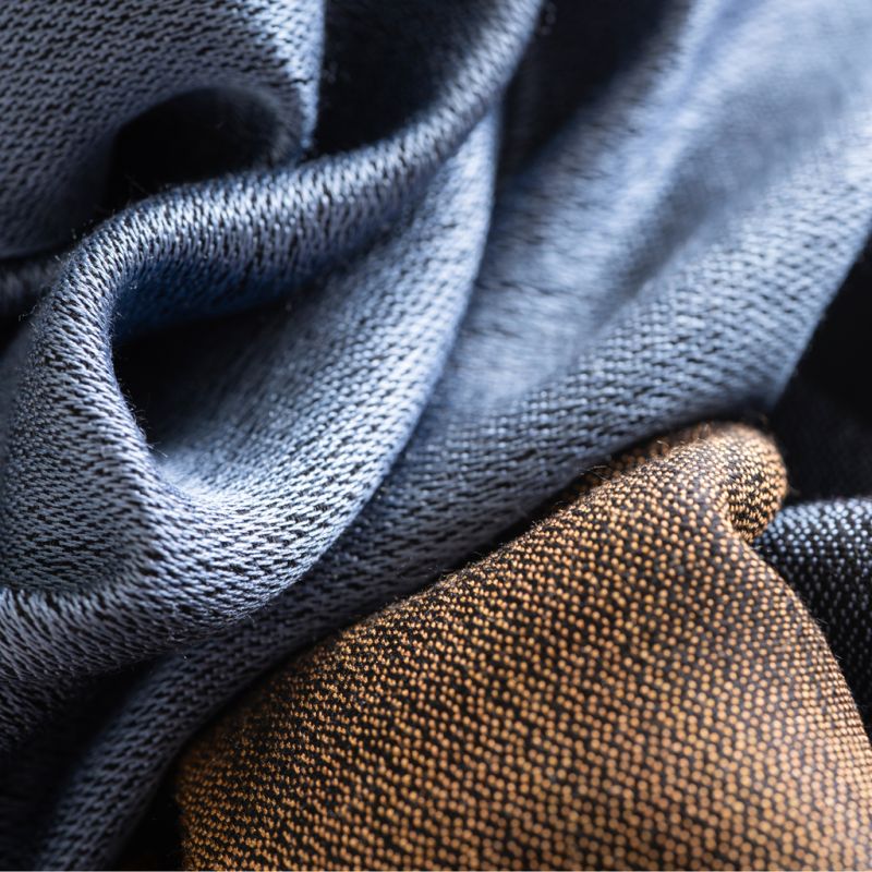 Nsija Seidenwollschal blue/bleu-mustard - 3