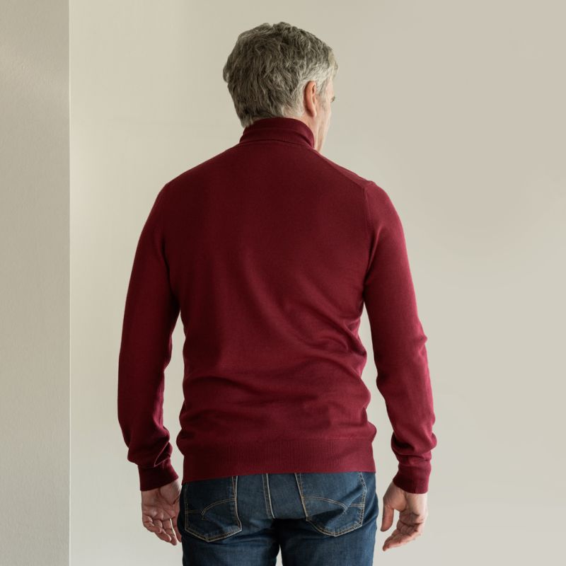 Gran Sasso Rollkragenpullover Burgund Gr. 48 - 3