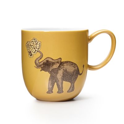 Somerset Kaffeebecher Elefant auf gelbem Grund