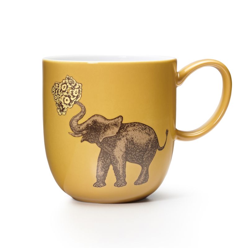 Somerset Kaffeebecher Elefant auf gelbem Grund