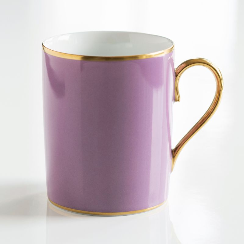 Porcelaine de Limoges Becher mit Golddekor Lila