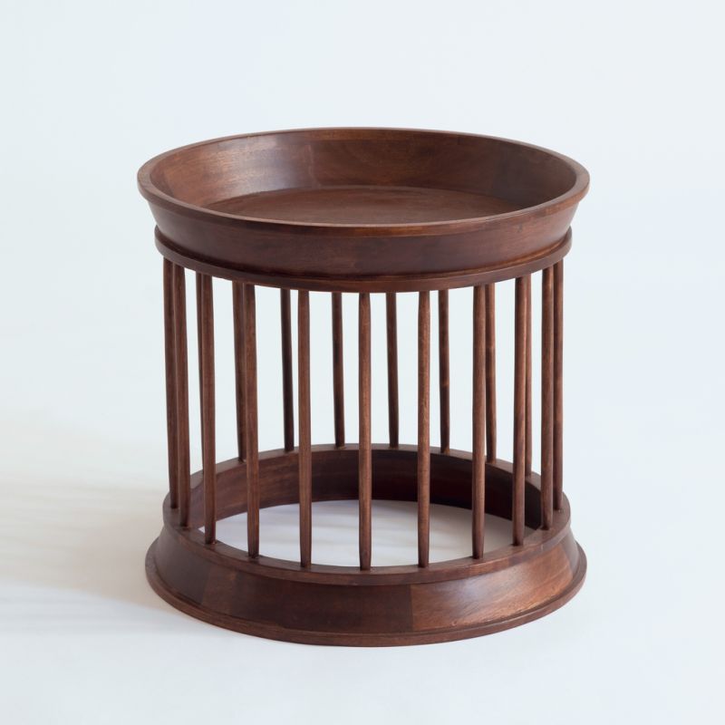 Beistelltisch Cage Mango dunkel gebeizt