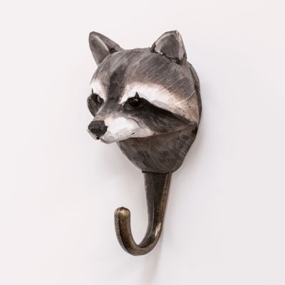 Handgeschnitzter Kleiderhaken Waschbär